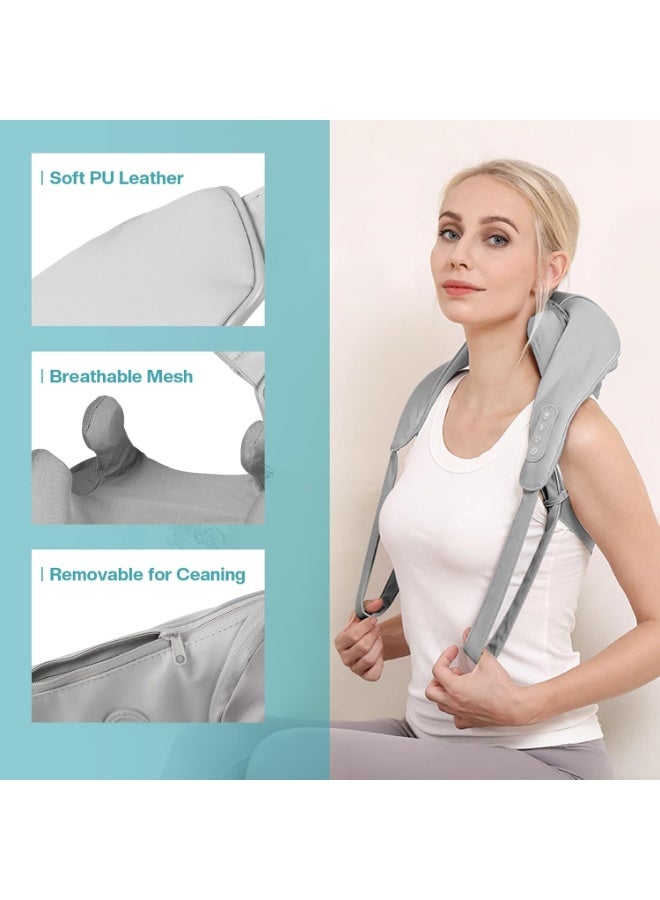 جهاز مساج شياتسو للرقبة والظهر مع حرارة – لاسلكي وعميق لتخفيف آلام الكتف والعضلات – مخدة مساج كهربائية للاستخدام اليومي - Image 5