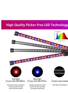 Y&D Grow Light for Indoor Plants, 72 LED 4 Head Full Spectrum Plant Lights, Auto ON/Off 3/9/12 H Timer 3 Switch Modes, 9 Dimmable Levels Succulent Plants Growth  - Image 3