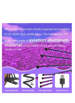 Y&D Grow Light for Indoor Plants, 72 LED 4 Head Full Spectrum Plant Lights, Auto ON/Off 3/9/12 H Timer 3 Switch Modes, 9 Dimmable Levels Succulent Plants Growth  - Image 4