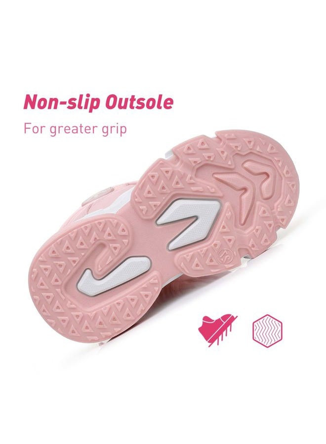 Ahannie Boys Girls Snow Boots Toddler Kids Winter Boots Water Resistant Warm Side Zipper Shoes(Toddler/Little Kid), Pink/White, 6 Toddler - Image 5