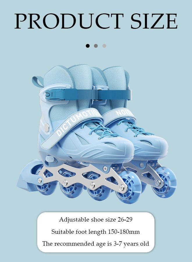 DUNISO Kids Roller Skates,Kids Inline Skates,With Led Illuminated Wheels And Backpack, Adjustable Size, Anti Collision And Wear Resistant,Suitable For Boys And Girls,Suitable For Sizes 26 To 29 - Image 2