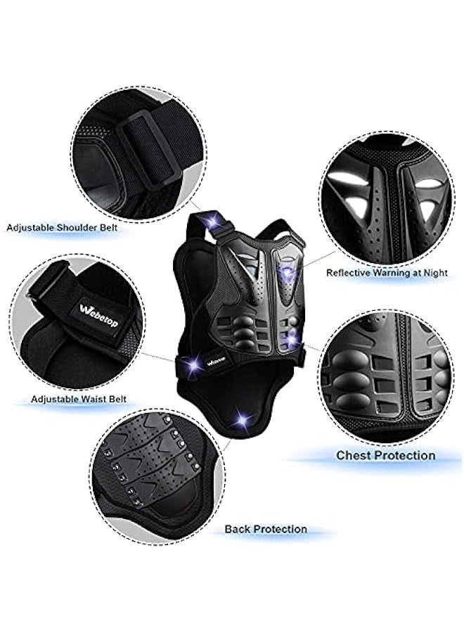 JIAJUN Kids Dirt Bike Knee And Elbow Pads Shin Guards Youths Protective Gear Set + Armor Vest Protector for Dirt Bike Mountain Bike Off-Road Racing Adult L - Image 3