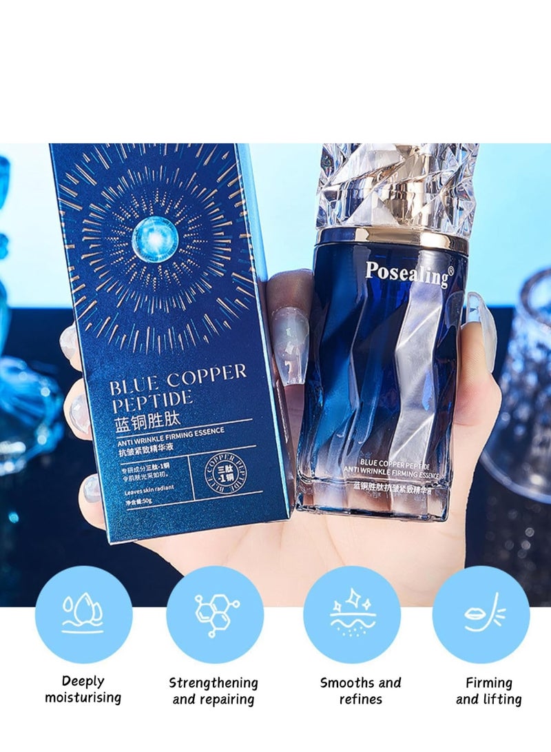 Posealing Blue Copper Peptide Face Serum ,Blue Peptide Skin Care ,Anti Aging Serum for Face Scincare ,Peptide Moisturiser,Face Skin Care for Women Face Serum 50g - Image 2