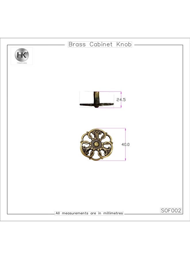HOBKNOBS Ornate Satin Nickel Plated (41 mm Dia) Cabinet Drawers/Wardrobe/Kitchen Door Pull Handle Knobs - Dark Silver. - Image 3