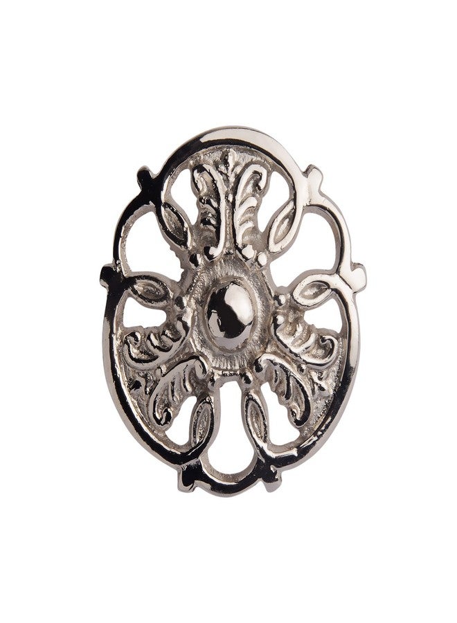 HOBKNOBS Ornate Satin Nickel Plated (41 mm Dia) Cabinet Drawers/Wardrobe/Kitchen Door Pull Handle Knobs - Dark Silver. - Image 2