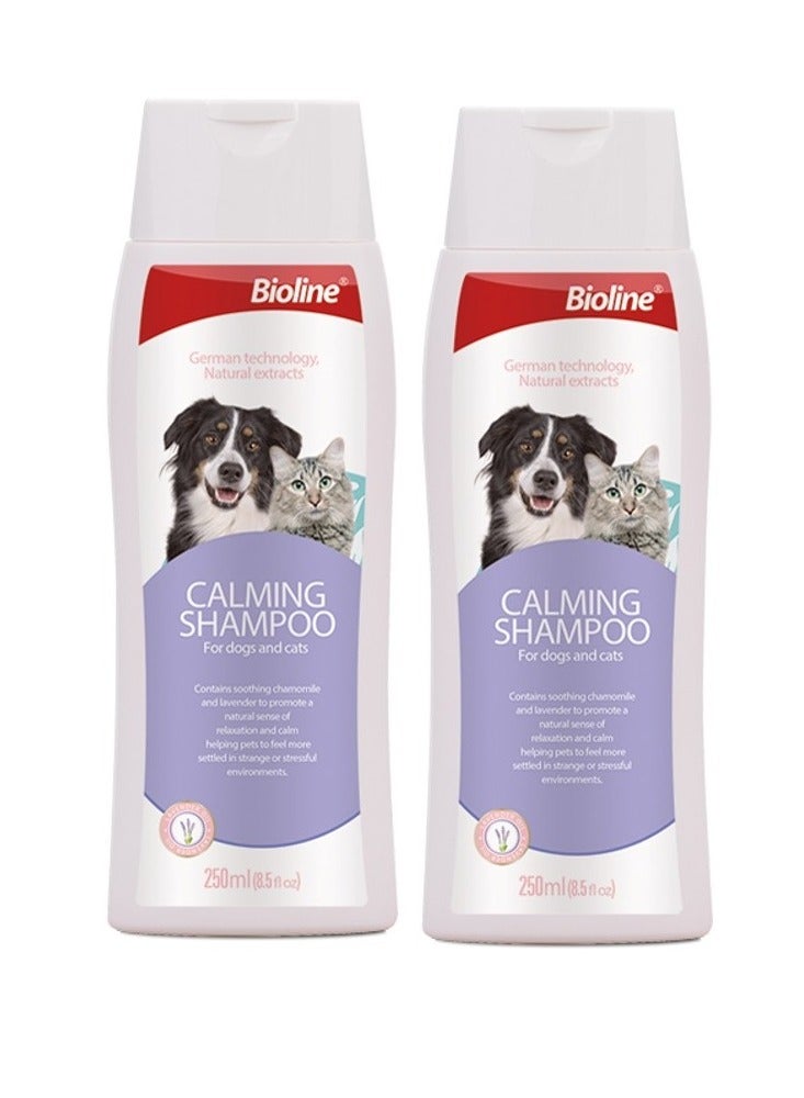 Bioline Calming Shampoo For Cats And Dogs Natural Sense Of Relaxation And Calm 2X250ml - Image 1