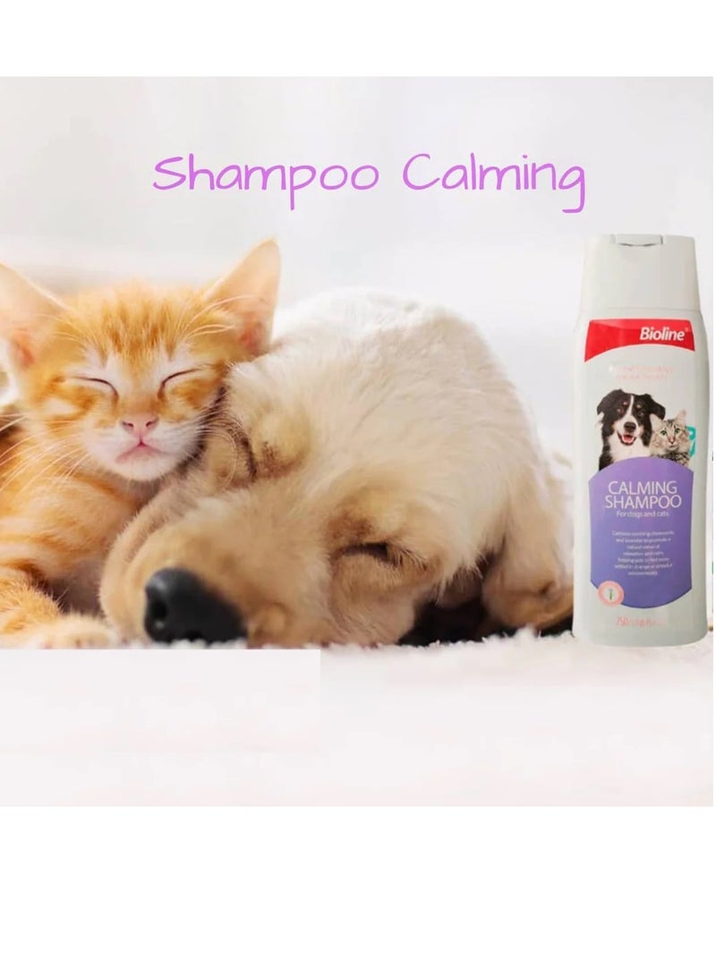 Bioline Calming Shampoo For Cats And Dogs Natural Sense Of Relaxation And Calm 2X250ml - Image 2