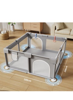 Beauenty Beauenty Playpen fance for Toddlers, Extra Large Baby Playard with Gate, 150 * 180 cm Infant Safety Activity Center, Sturdy Playpen with Anti-Slip Base, Children's Fences Packable & Portable  - Image 1