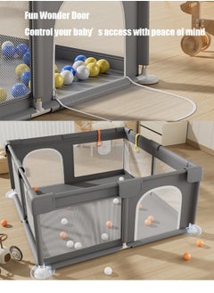 Beauenty Beauenty Playpen fance for Toddlers, Extra Large Baby Playard with Gate, 150 * 180 cm Infant Safety Activity Center, Sturdy Playpen with Anti-Slip Base, Children's Fences Packable & Portable  - Image 3