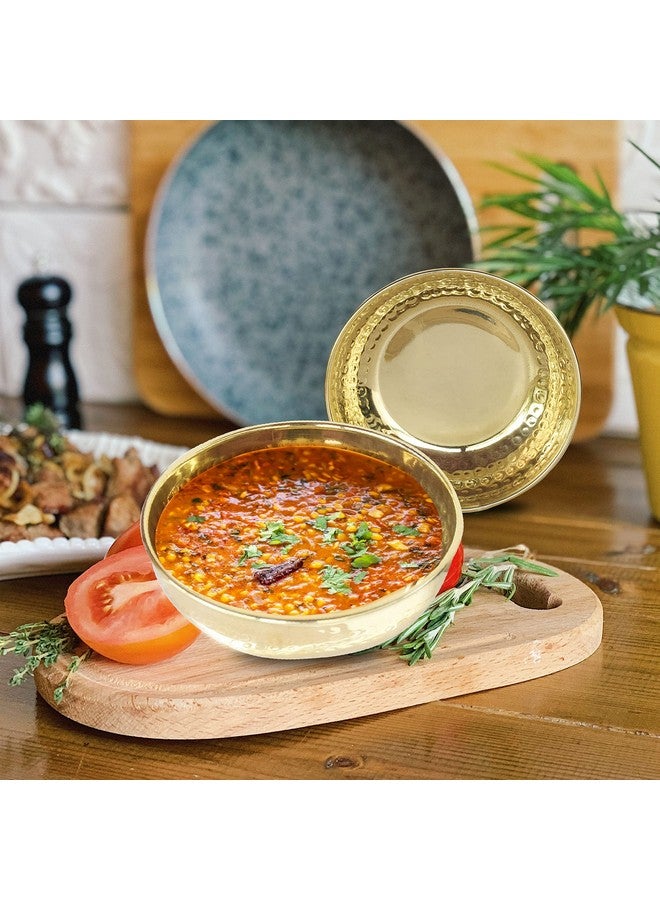Pure Source India) Brass Hammered Serving Bowl - Gold, 200ml - Image 2