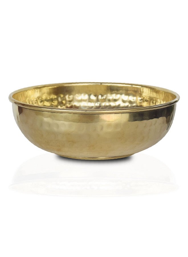 Pure Source India) Brass Hammered Serving Bowl - Gold, 200ml - Image 1