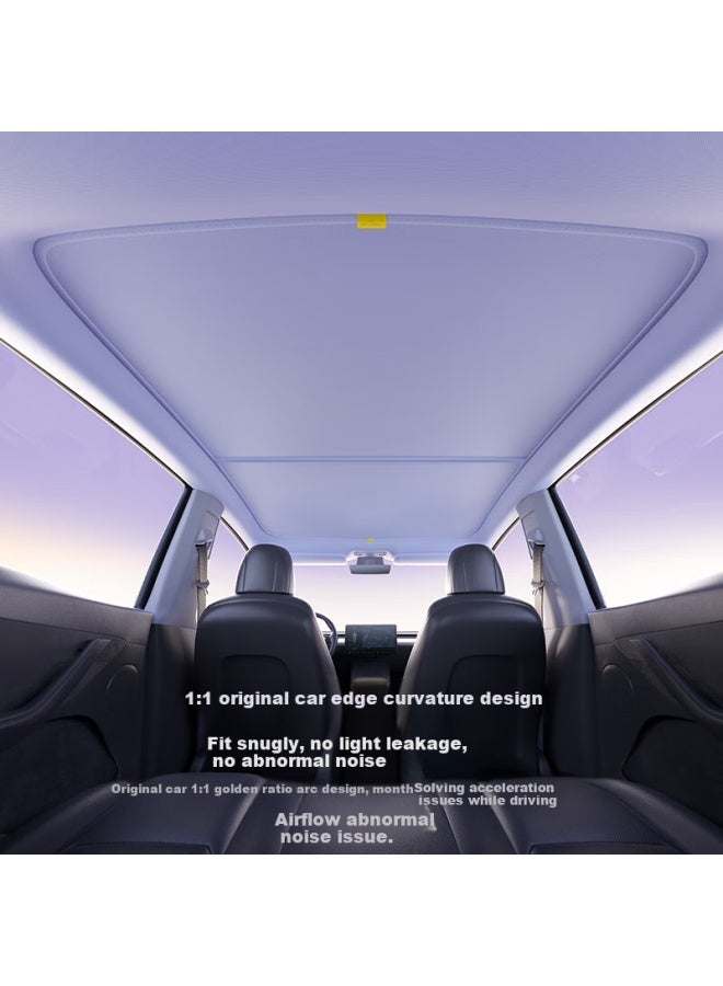 Baseus Tesla Sunshade For Model Y/3 Refreshed Version, Sunroof Shade, Sun Protection, Heat Insulation, Cooling Special Ice Curtai - Image 5