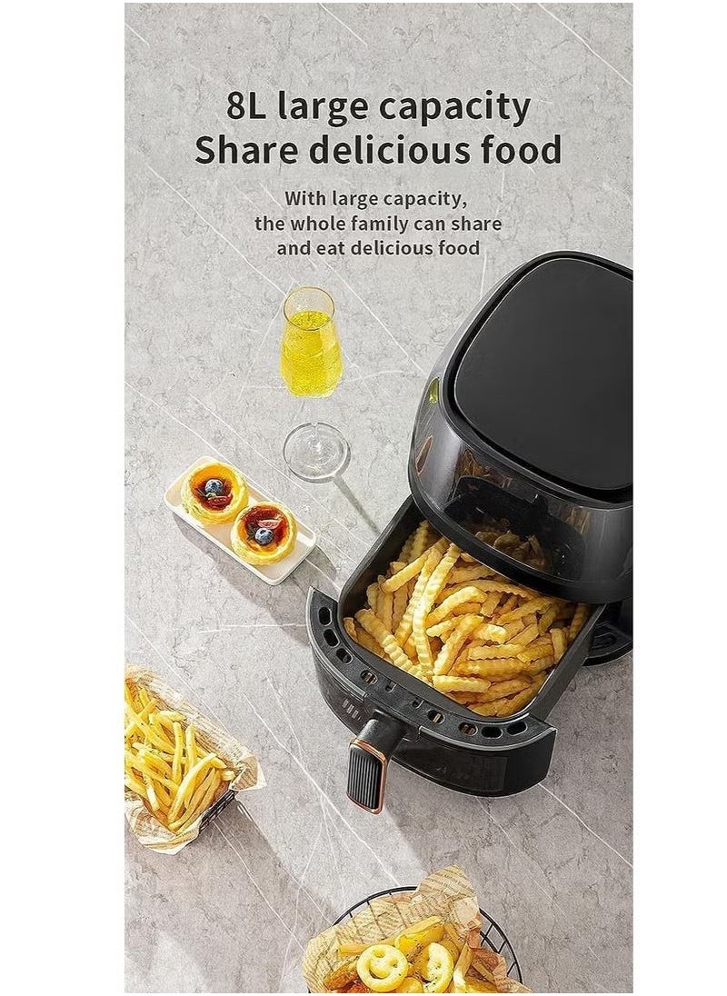 Air Fryer 8 Liter 2400W Extra Large Capacity Digital Touch Control Panel 8 Different Menu with Temperature Adjustable Instant Pot