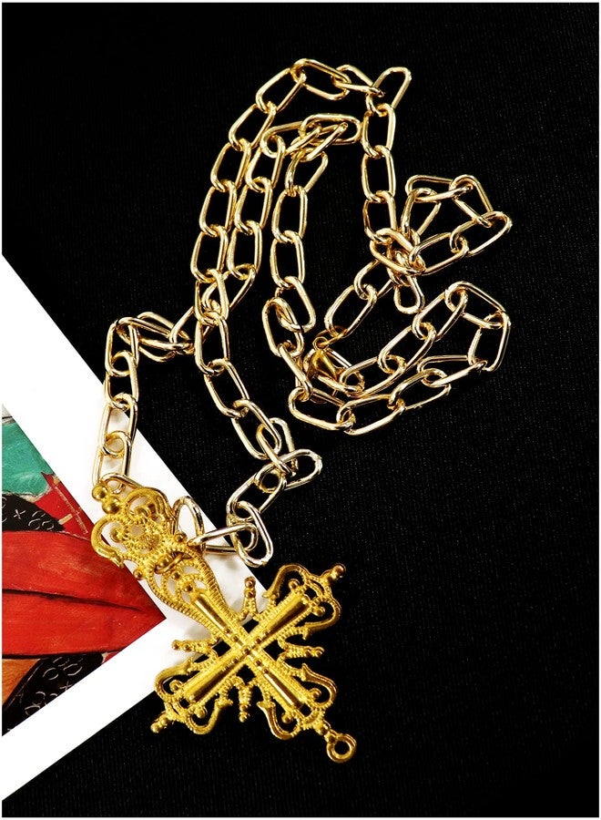 C-ZOFEK Cosplay Cross Necklace for Anime Props Halloween Costume Accessories (yellow)… - Image 4