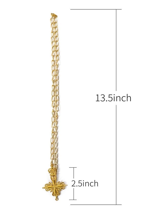 C-ZOFEK Cosplay Cross Necklace for Anime Props Halloween Costume Accessories (yellow)… - Image 3