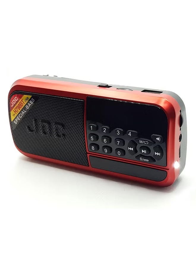 Joc - Bluetooth Portable Rechargeable Digital Radio H798BT Black/Red - Image 1