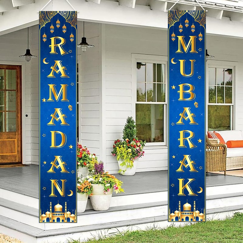 Labrostar Ramadan Decorations Ramadan Mubarak Eid Kareem Banner Muslim Porch Door Sign Welcome Banner For Indoor Outdoor Home Wall Decor Party Supplies - Image 1