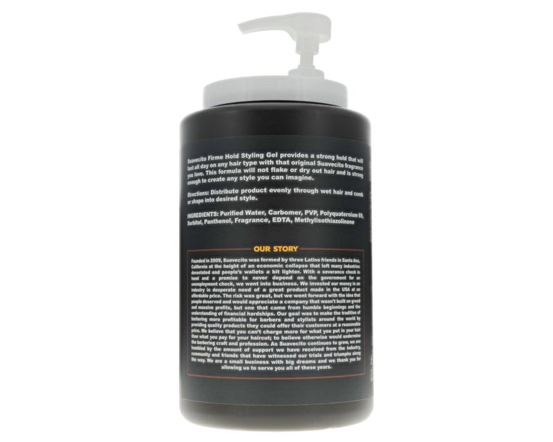 Suavecito Firme (Strong) Hold Styling Hair Gel 64 oz Tub with Pump - Original Scent, High Shine - Alcohol Free - Won't Dry or Flake, Lasts All Day, Works On All Hair Types And Textures - Image 2