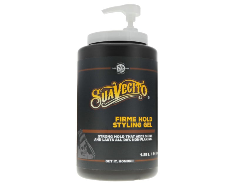 Suavecito Firme (Strong) Hold Styling Hair Gel 64 oz Tub with Pump - Original Scent, High Shine - Alcohol Free - Won't Dry or Flake, Lasts All Day, Works On All Hair Types And Textures - Image 1