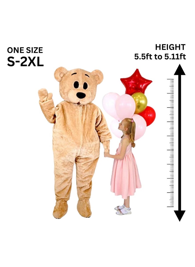 Carnival Mascot Carnival Mascot Vinki Bear Costume, Full Body Adult Size Bear Mascot, 1 Size For All Handmade From Premium Quality Materials, Mascot Uniforms Perfect for Kids, Halloween, & Parties, Beige  - Image 2