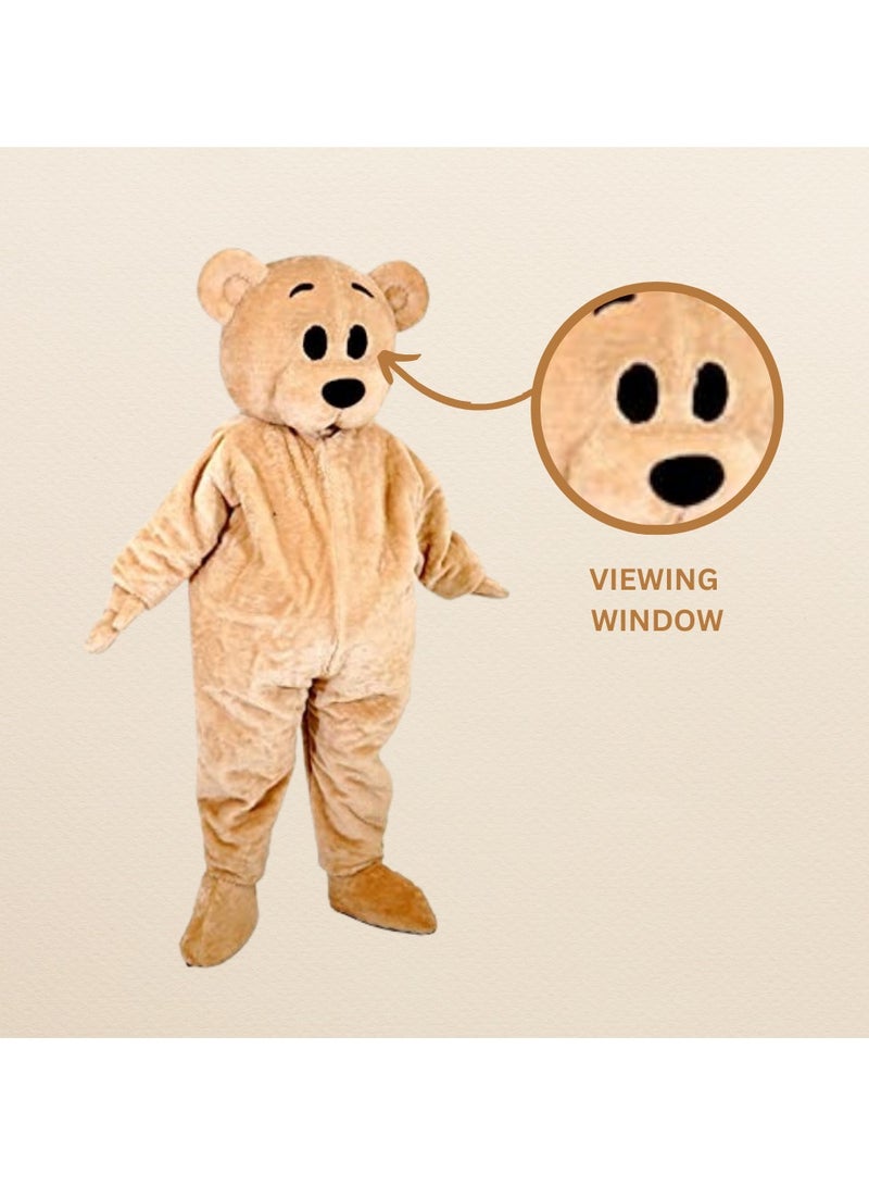 Carnival Mascot Carnival Mascot Vinki Bear Costume, Full Body Adult Size Bear Mascot, 1 Size For All Handmade From Premium Quality Materials, Mascot Uniforms Perfect for Kids, Halloween, & Parties, Beige  - Image 4