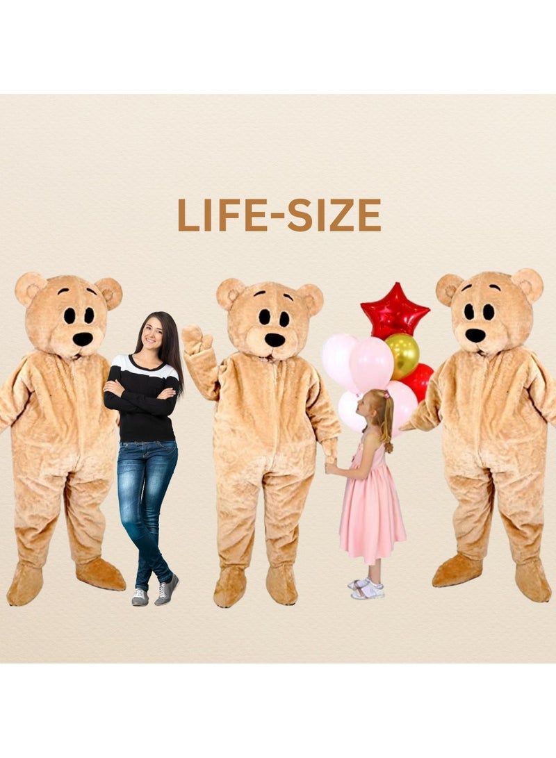 Carnival Mascot Carnival Mascot Vinki Bear Costume, Full Body Adult Size Bear Mascot, 1 Size For All Handmade From Premium Quality Materials, Mascot Uniforms Perfect for Kids, Halloween, & Parties, Beige  - Image 5