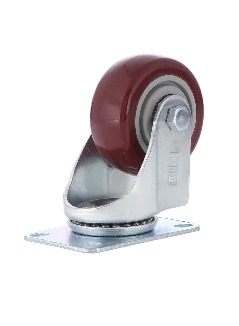 BMB tools 2-Piece 75mm Red PVC Medium Duty Ball Bearing Caster - Swivel - Plate - Image 3