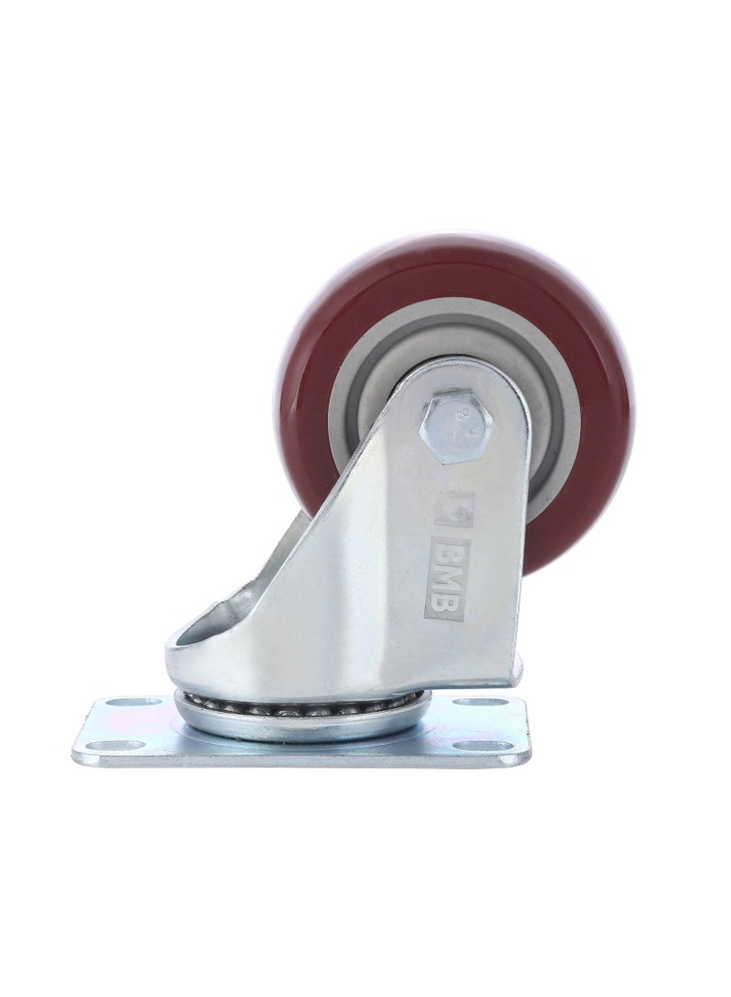 BMB tools 2-Piece 75mm Red PVC Medium Duty Ball Bearing Caster - Swivel - Plate - Image 2