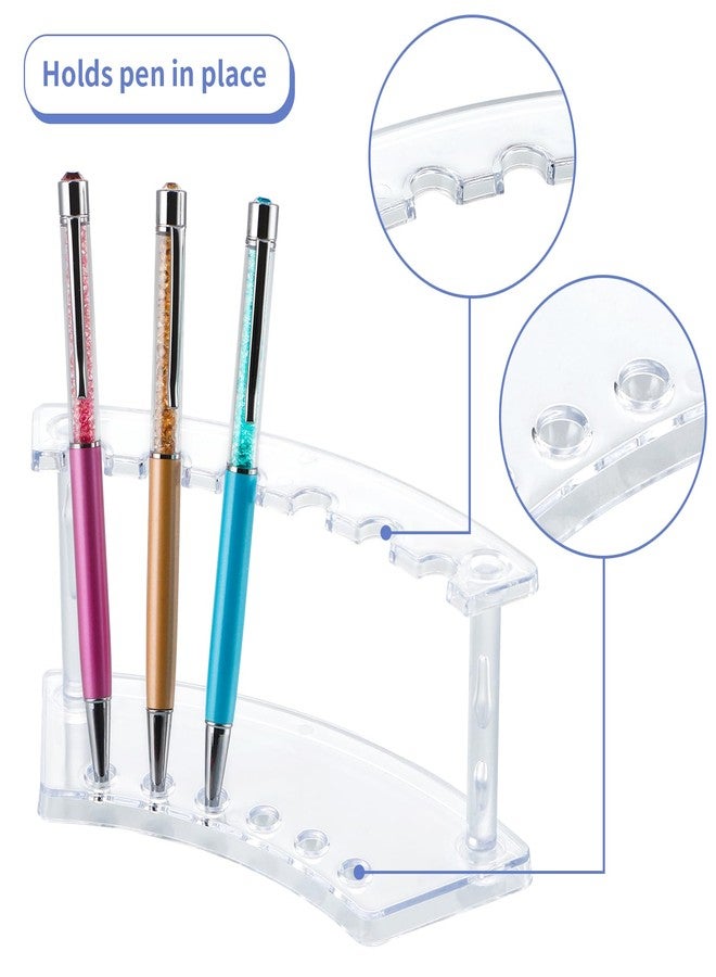 MOLIGOU 4 Pcs Pen Display Stand, 6 Slots Plastic Pen Holder, Beadable Pen Display Stand for Craft Shows - Image 3