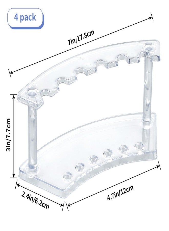 MOLIGOU 4 Pcs Pen Display Stand, 6 Slots Plastic Pen Holder, Beadable Pen Display Stand for Craft Shows - Image 2