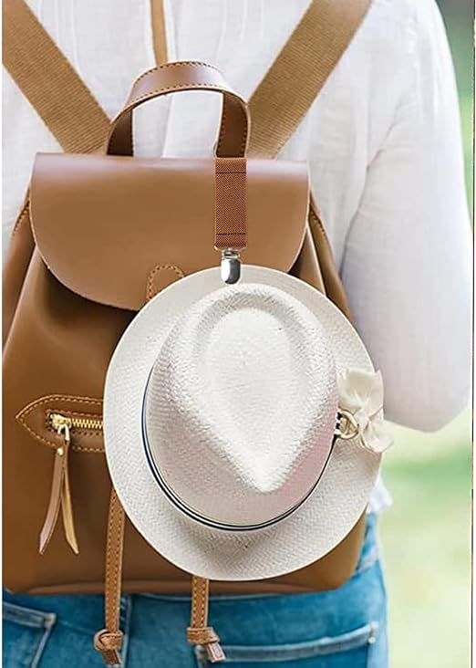 CONSILA CONSILA NonSlip Fixed Buckle Unisex Simple Elegant Glove Clip Handbag Hat Clip Elastic Polyester Alloy Hat Holder Clip AntiLost Cap Clips Adults Outdoor Accessory Hat Companion 2 pcs  - Image 2