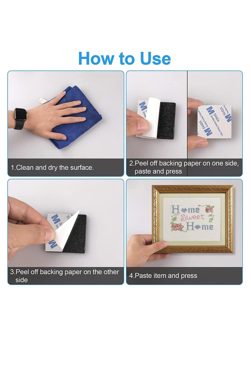 M & M Buring 60 PCS Double Sided Sticky Pads, Strong Sticky Double Sided Adhesive Foam Pads, Double Sided Stickers for Holding Soundproof Pads Picture Light Hooks, Squares and Rounds - Image 5