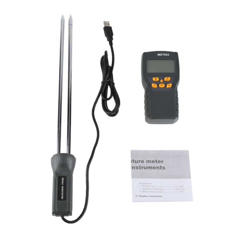 Grain Moisture Meter: Portable Digital Tester - Microcomputer-Powered Accurate Measurement Auto Temperature Compensation for Agricultural Grain Testing Wheat Paddy Rice Maize - Image 1