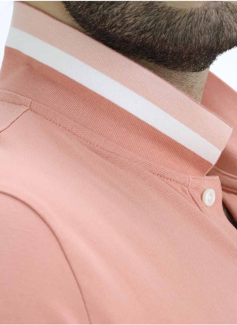 GIORDANO Men's Polo Pink  - Image 3