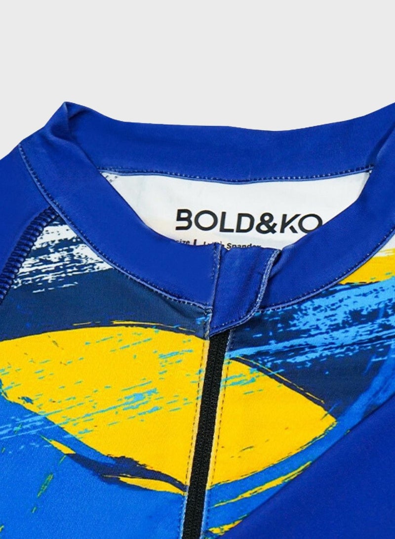 BOLD&KO Kids Abstract Print Rashguard Swimsuit - Image 2