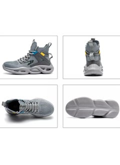 Verci Men's Woven Breathable Steel Toe Puncture Proof Cushioned Safety Shoes Comfy Non Slip Rubber Sole Durable Work Shoes Men's Footwear (40 EUR)  - Image 4