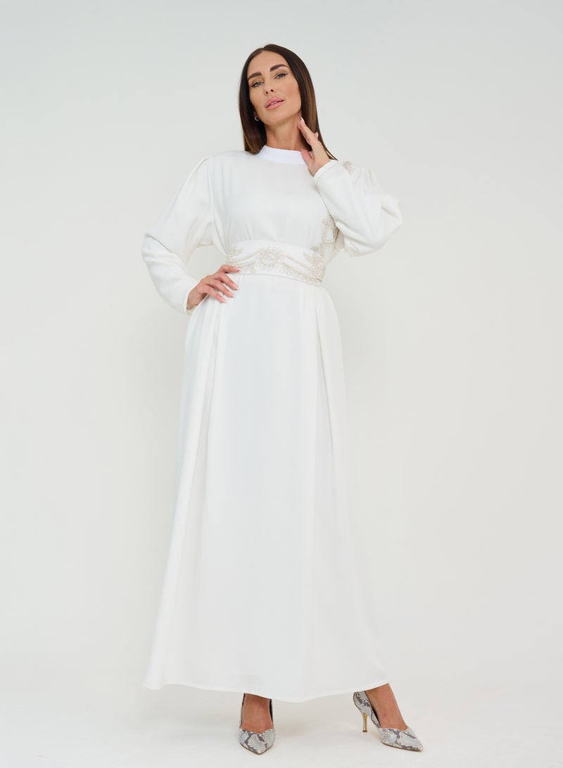 Rosette Abaya Embellished Waist Maxi Dress  - Image 1