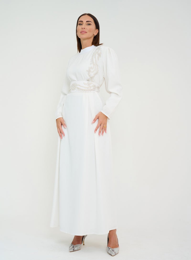 Rosette Abaya Embellished Waist Maxi Dress  - Image 2