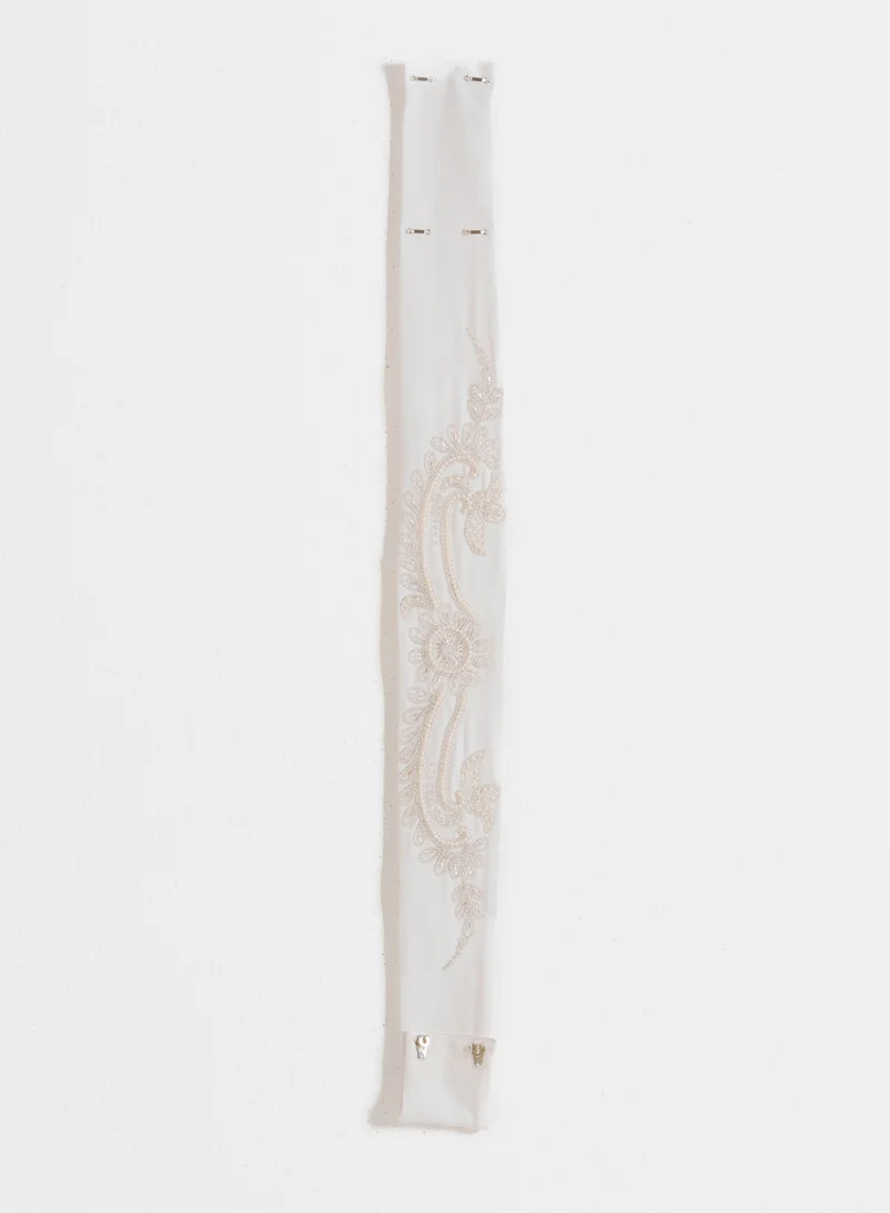 Rosette Abaya Embellished Waist Maxi Dress