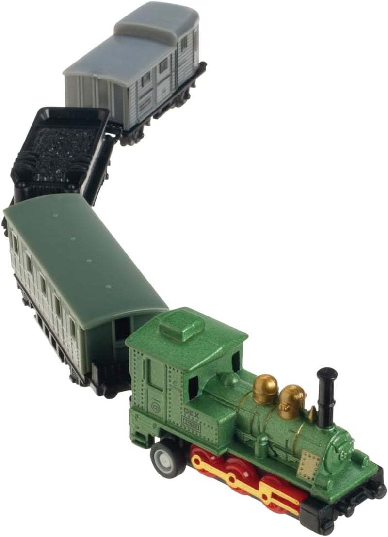 Toysmith Mini Pull-Back Train Set with Die-Cast Engine and Linkable Cars - Image 5