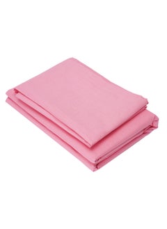 Home-Tex Design 2 Piece Hometex Design Single Size Dyed Flat Sheet Set Rose Pink - 1 Flat Sheet (150x260 cm) + 1 Pillow Cover (50x75 cm)  - Image 3