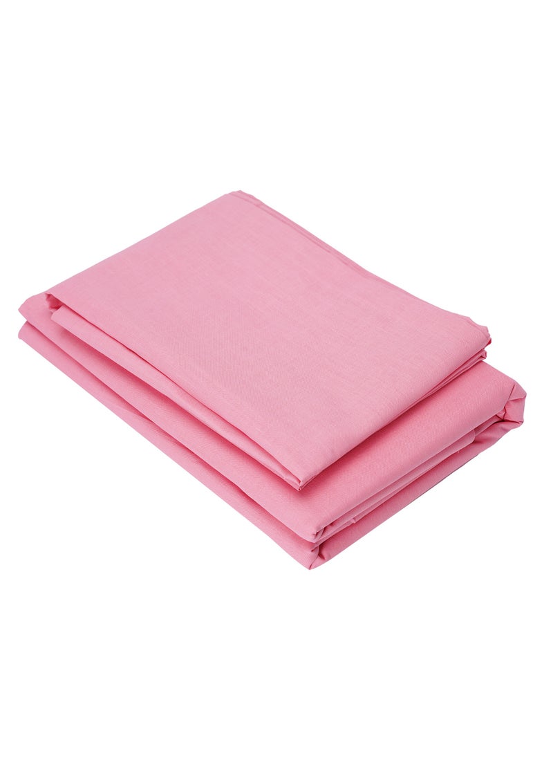 Home-Tex Design 2 Piece Hometex Design Single Size Dyed Flat Sheet Set Rose Pink - 1 Flat Sheet (150x260 cm) + 1 Pillow Cover (50x75 cm)  - Image 3