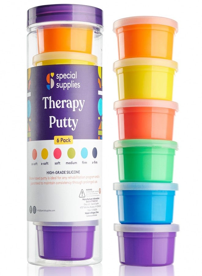 Special Supplies Therapy Putty for Kids and Adults - Resistive Hand Exercise Stress Relief Therapy Putty Kit, Set of 6 Strengths, 3 Ounces of Each Putty - Image 1