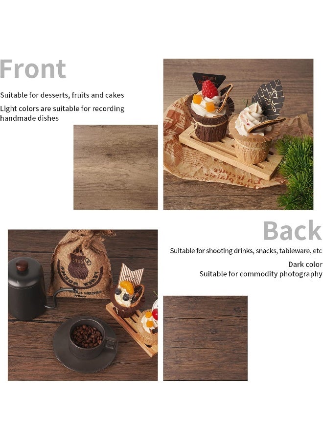 BPA ألواح خلفية تصوير BPA® 2 قطعة 21.6 بوصة/55 سم، مزدوجة الجوانب بملمس الخشب والأسمنت، خلفية سطح واقعية لتصوير الطعام والمنتجات على الطاولة - Image 3