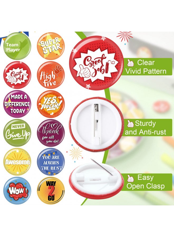 Highergo 204 Pcs Reward Button Pins Mini Recognition Button Round Motivational Buttons Bulk Appreciation Encouragement Pin Badges Good Job Button Team Award for Employees Kids Students Workers Gifts - Image 3