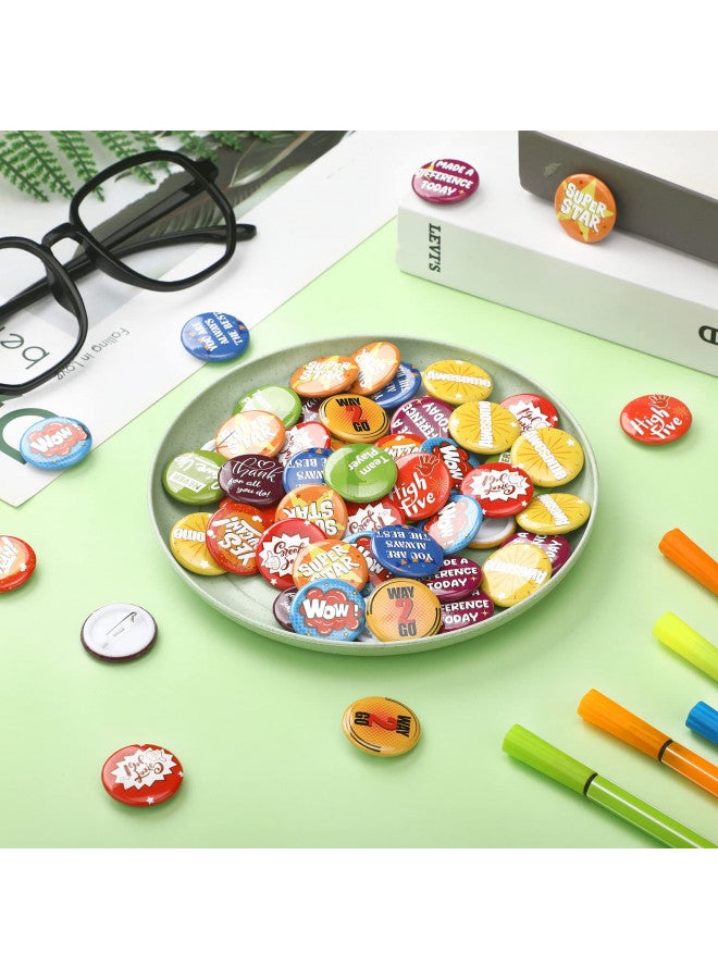 Highergo 204 Pcs Reward Button Pins Mini Recognition Button Round Motivational Buttons Bulk Appreciation Encouragement Pin Badges Good Job Button Team Award for Employees Kids Students Workers Gifts - Image 2