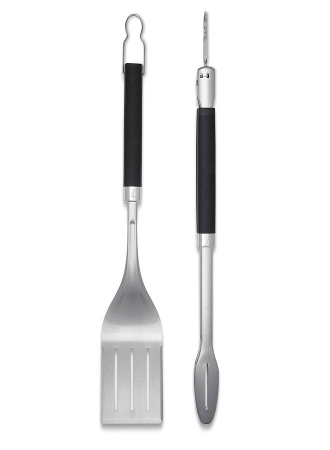 Weber Precision Tongs & Spatula Grilling Tool Set, Stainless Steel - Image 4
