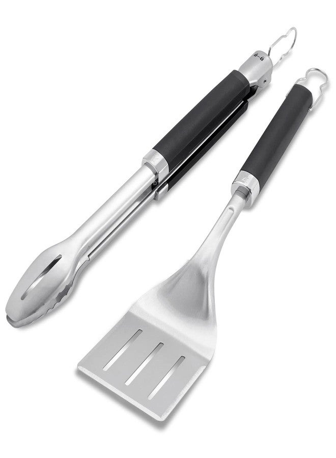 Weber Precision Tongs & Spatula Grilling Tool Set, Stainless Steel - Image 1