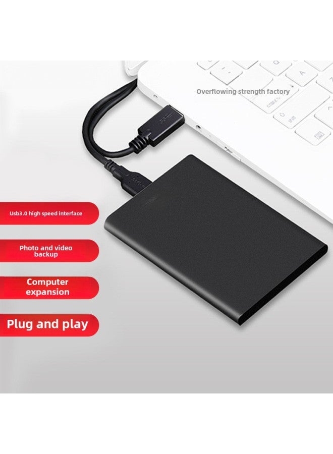 Mobile Hard Disk 1t Usb3.0 High-speed Large-capacity External Storage Device 2t Portable-Capacity:Metal Model-201-black + Hard Drive Bag + Mobile Phone Adapter-Interface:Mechanical Version-500gb