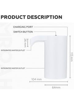 RAQTA 5-Gallon 20L Electric Water Dispenser Pump – Rechargeable USB Water Pump for Hot & Cold Drinking Water, Universal Portable Bottle Pump for Kitchen & Cooking  - Image 5